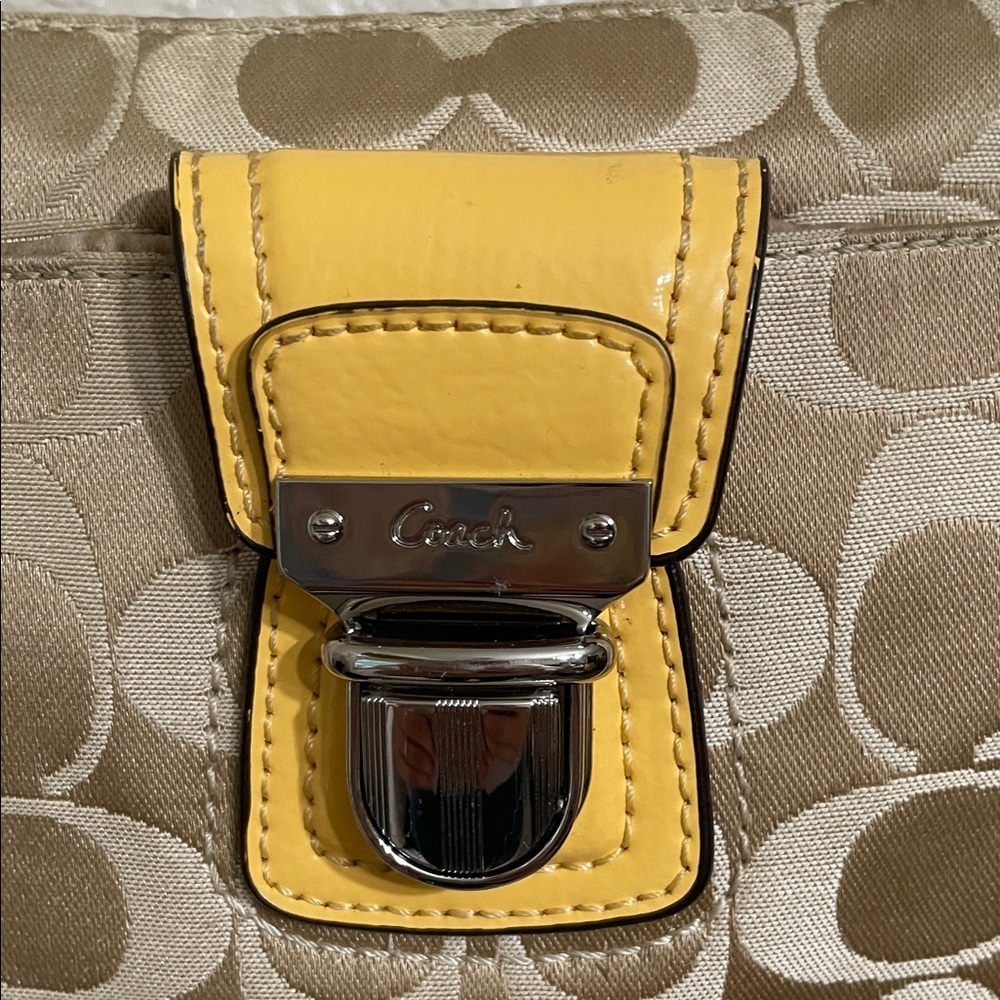 Coach Crossbody Bag in Tan with Yellow Accents - Picture 3 of 12